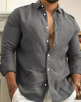 Sam | Casual Linen Shirt featuring Long Sleeves
