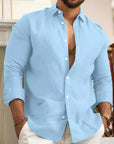 Sam | Casual Linen Shirt featuring Long Sleeves