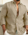 Sam | Casual Linen Shirt featuring Long Sleeves