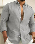 Sam | Casual Linen Shirt featuring Long Sleeves