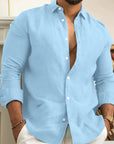 Sam | Casual Linen Shirt featuring Long Sleeves