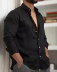 Sam | Casual Linen Shirt featuring Long Sleeves