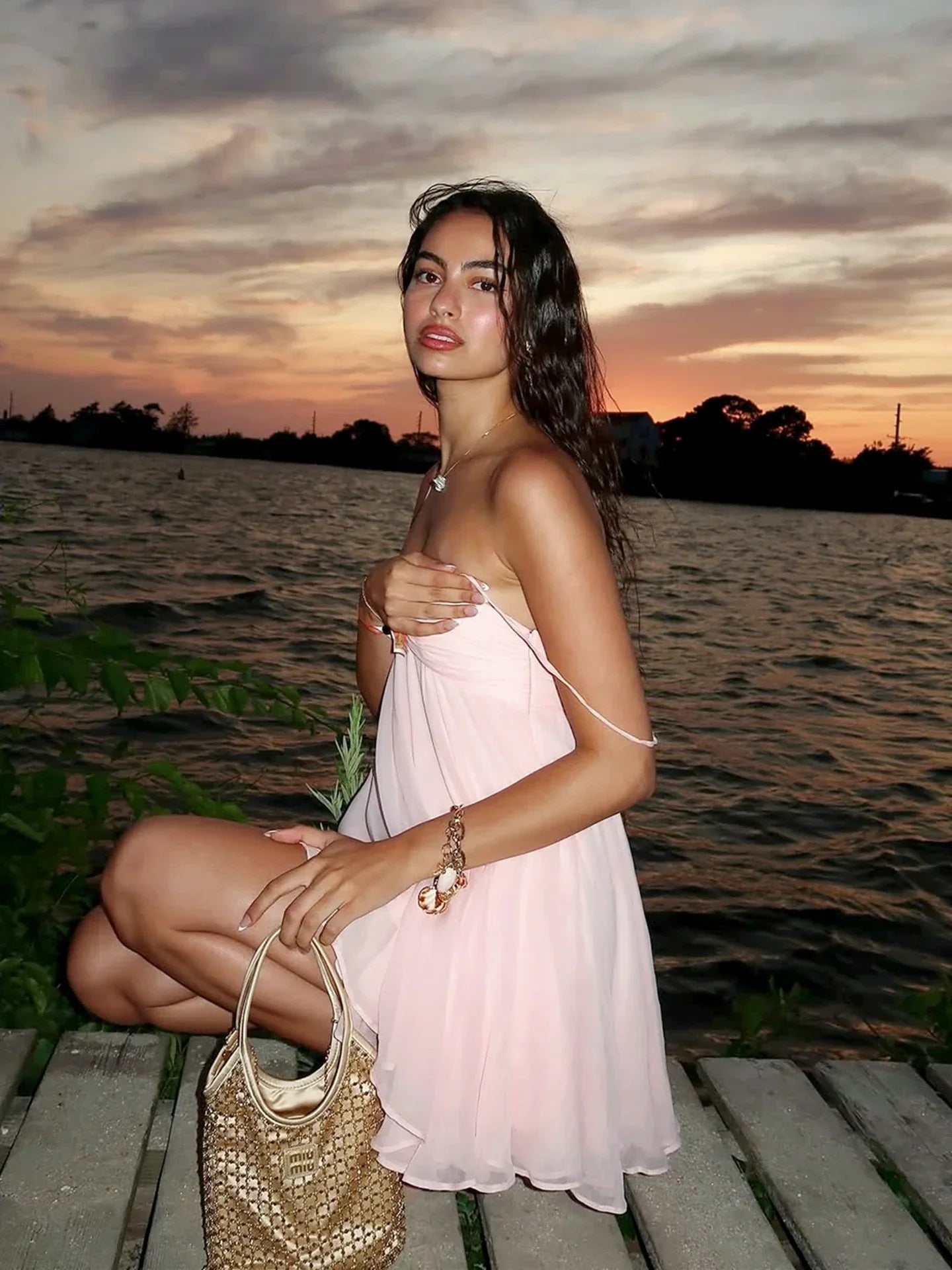 Kelly | Flowy Sleeveless Summer Dress featuring Spaghetti Straps